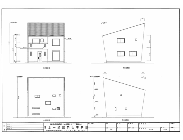 邑楽町中野1910-2 立面図