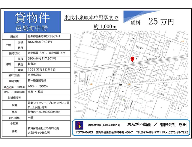 邑楽町中野2869-1 地図