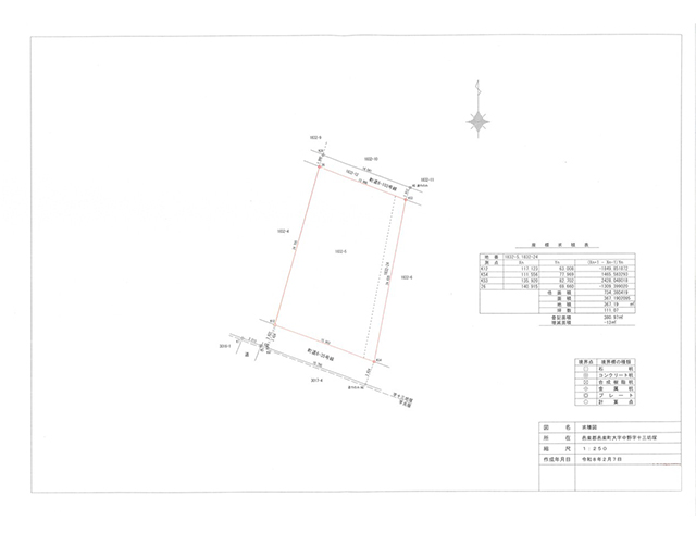 邑楽町中野1832-5 求積図